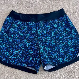 Lands' End Women's Quick Dry Board Swim Shorts - Blue Black Pattern Sz 12 NWOT